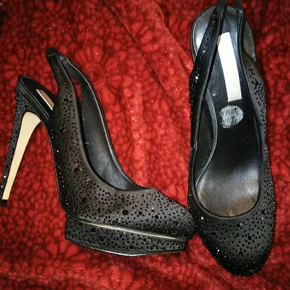 BCBG Maxazria beaded platform slingback